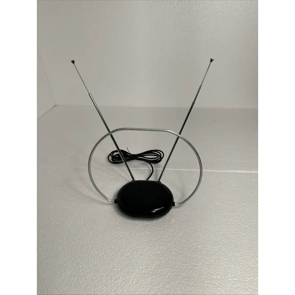Philips Rabbit Ears Indoor TV Antenna 4K 1080P HDTV Digital Signal Receiver Blac